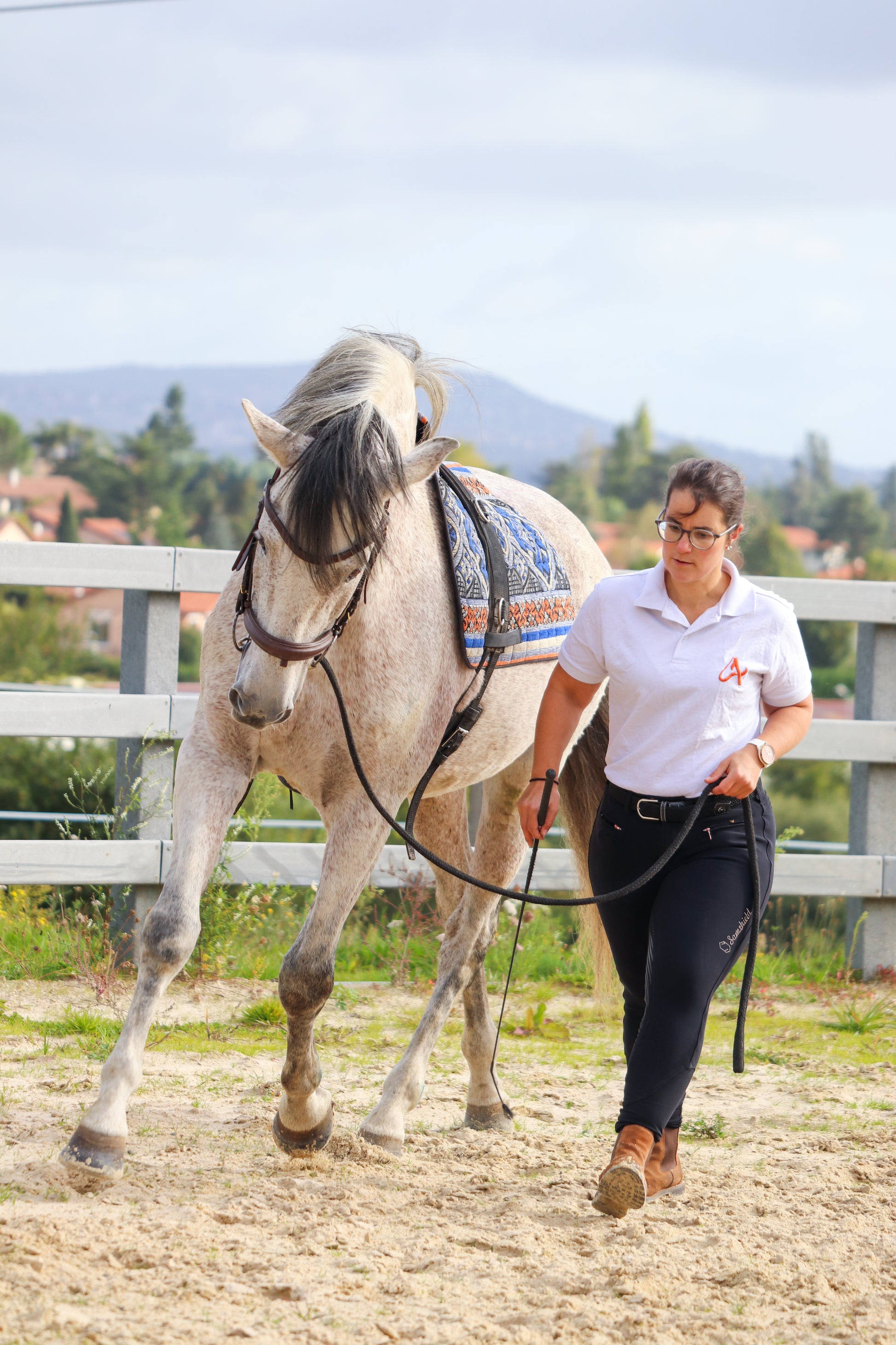 Polo blanc à détails coloré