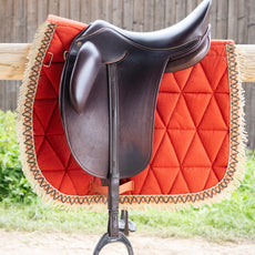Tapis de selle Marrakech orange terracotta en velours